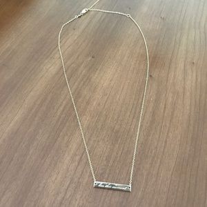 Gold Engraved Bar Necklace